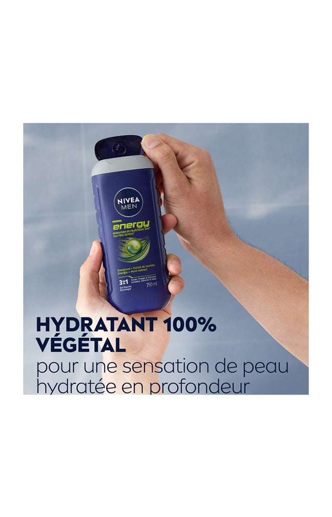 Gels douche 3-en-1 à la menthe - Visage, corps & cheveux - Homme - 3 x 500 ml