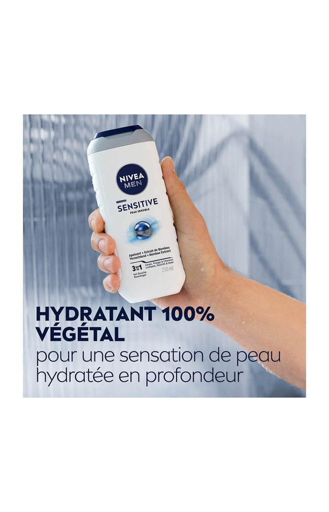 Gels douche aux extraits de bambou - Peaux sensibles - Homme - 3 x 250 ml