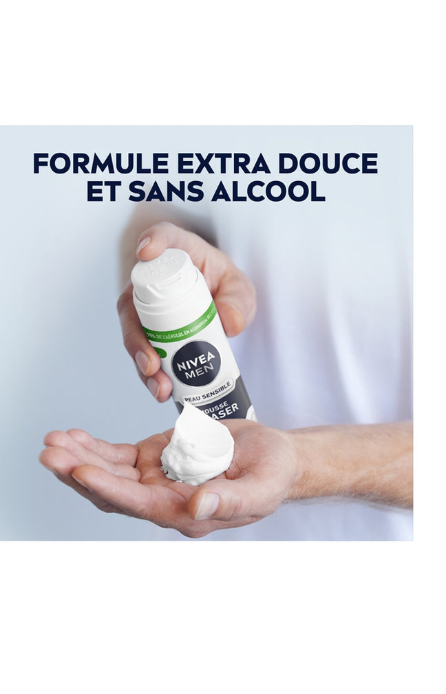 Mousses à raser - Peaux sensibles - Homme - 2 x 200 ml