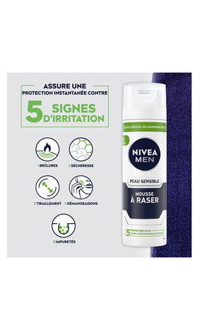 Mousses à raser - Peaux sensibles - Homme - 2 x 200 ml