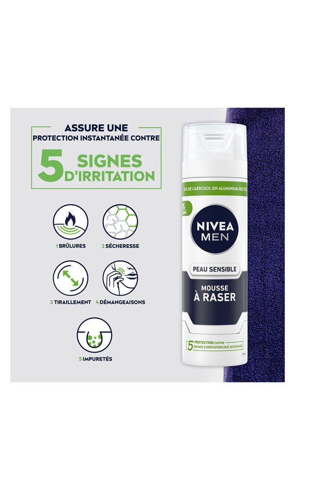 Mousses à raser - Peaux sensibles - Homme - 2 x 200 ml