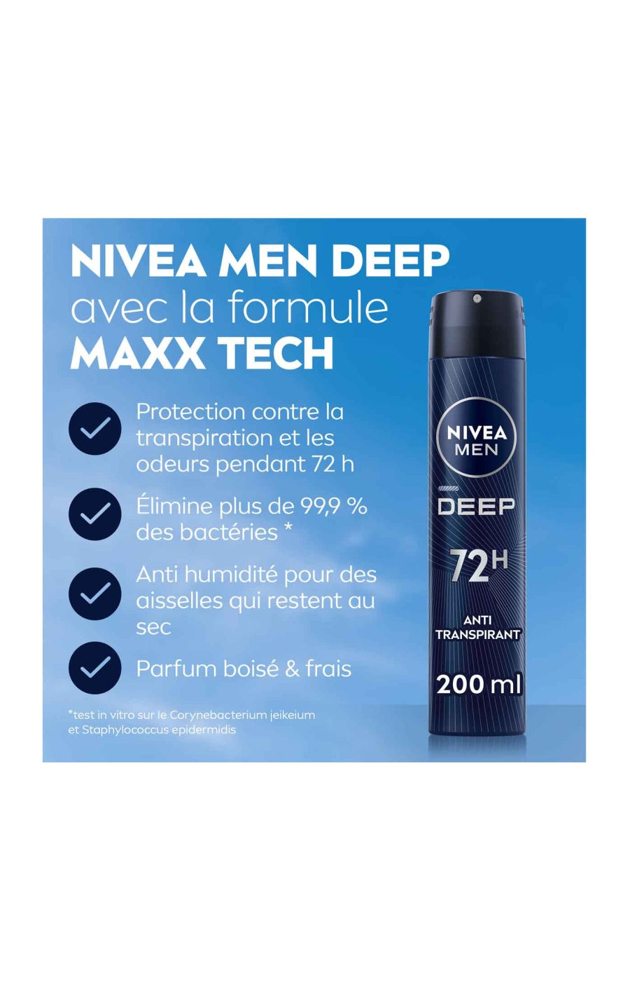 Déodorants anti-transpirants anti-bactérien 72 h - Homme - 3 x 200 ml