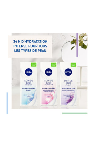 Crème de jour nourrissant & hydratant 24h SPF 15 - Huile d'amande douce - Peaux sèches - 50 ml