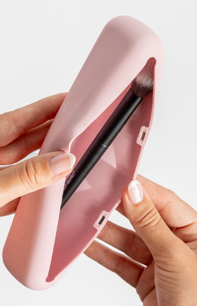 Etui pour pinceaux en silicone - Rose
