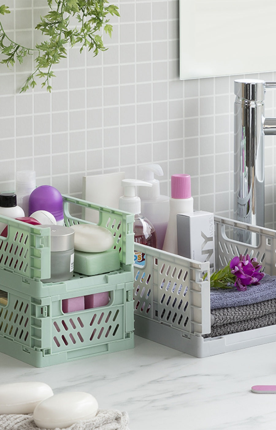 Ensemble de boîtes de rangement pliables - 3 unités