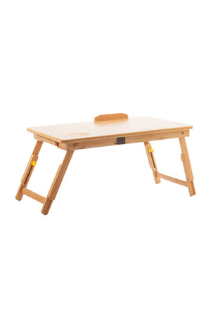 Table pliante d'appoint en bambou - Marron