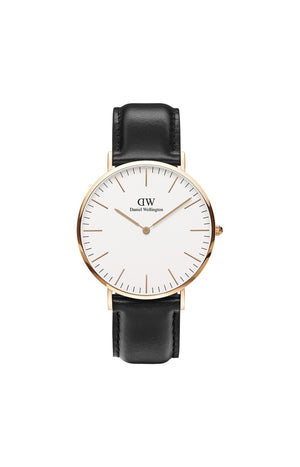 Montre à quartz - Acier inoxydable & cuir - Homme