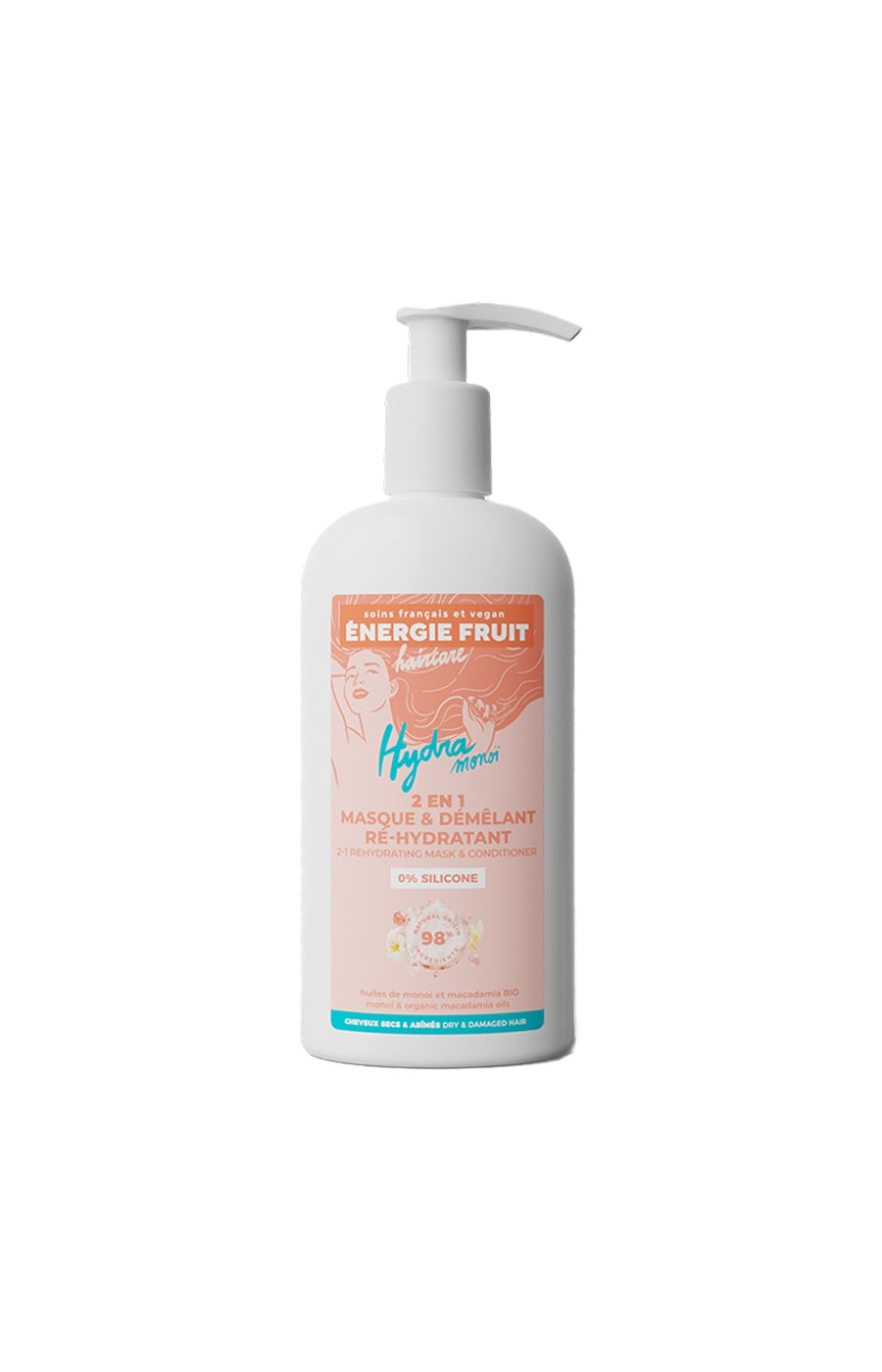 Masque 2-en-1 - Monoï & huile de macadamia bio - Cheveux abîmés - 300 ml