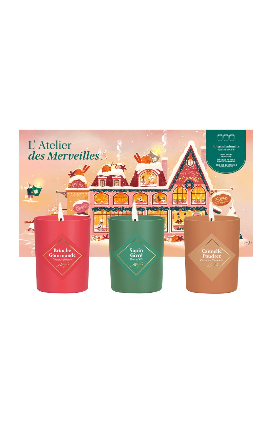 Coffret bougies parfumées - Atelier des merveilles - 3 x 75 g