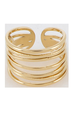 Bague multirangs - Acier inoxydable doré