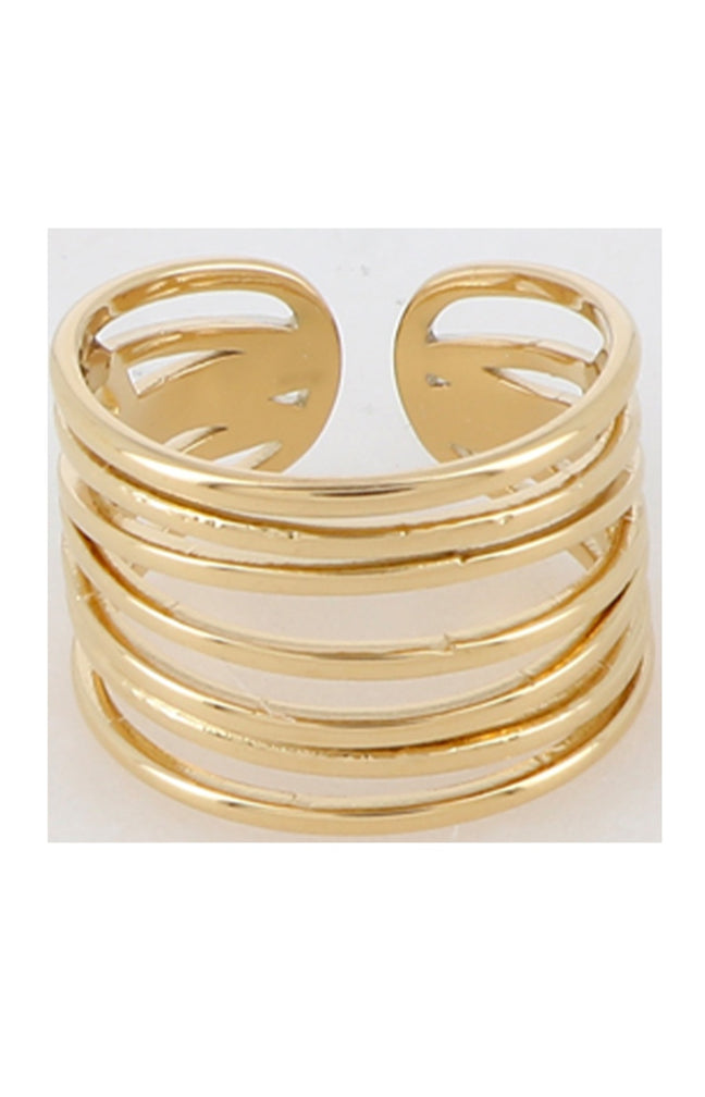 Bague multirangs - Acier inoxydable doré