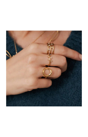 Bague ronde - Acier inoxydable doré