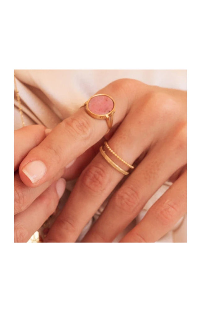 Bague 2 rangs - Acier inoxydable & rhodium