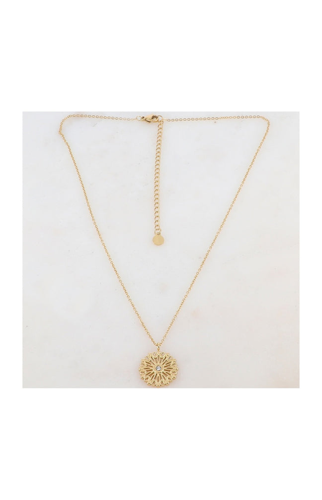 Collier - Acier inoxydable doré & strass