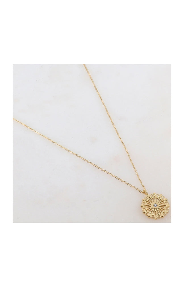 Collier - Acier inoxydable doré & strass