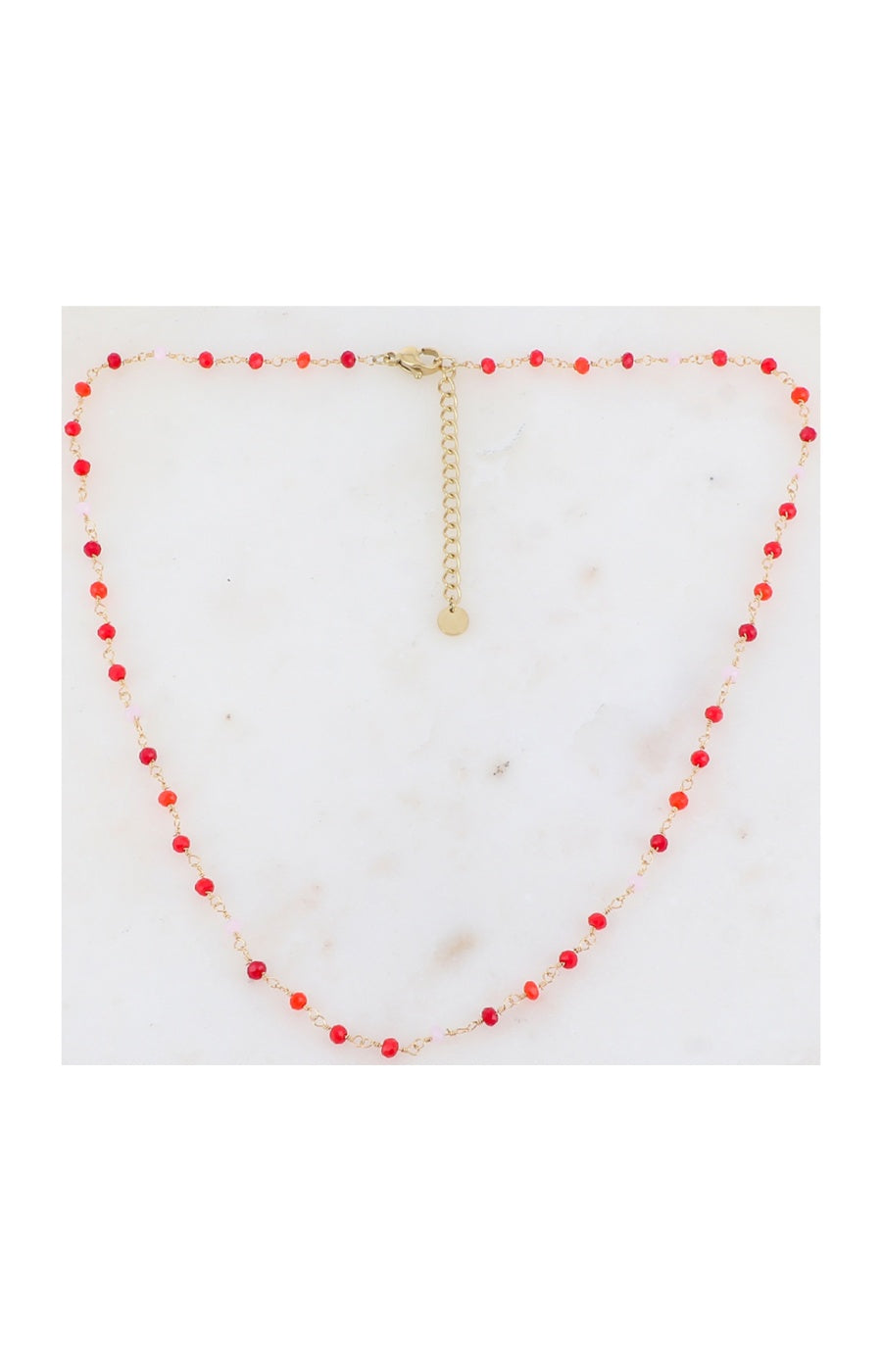 Collier - Acier inoxydable doré & pâtes de verre