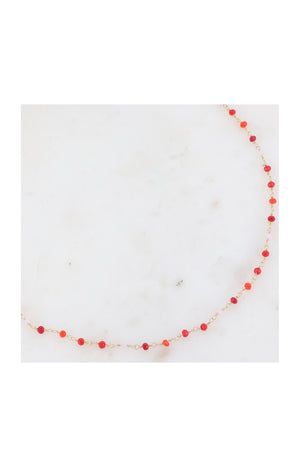 Collier - Acier inoxydable doré & pâtes de verre