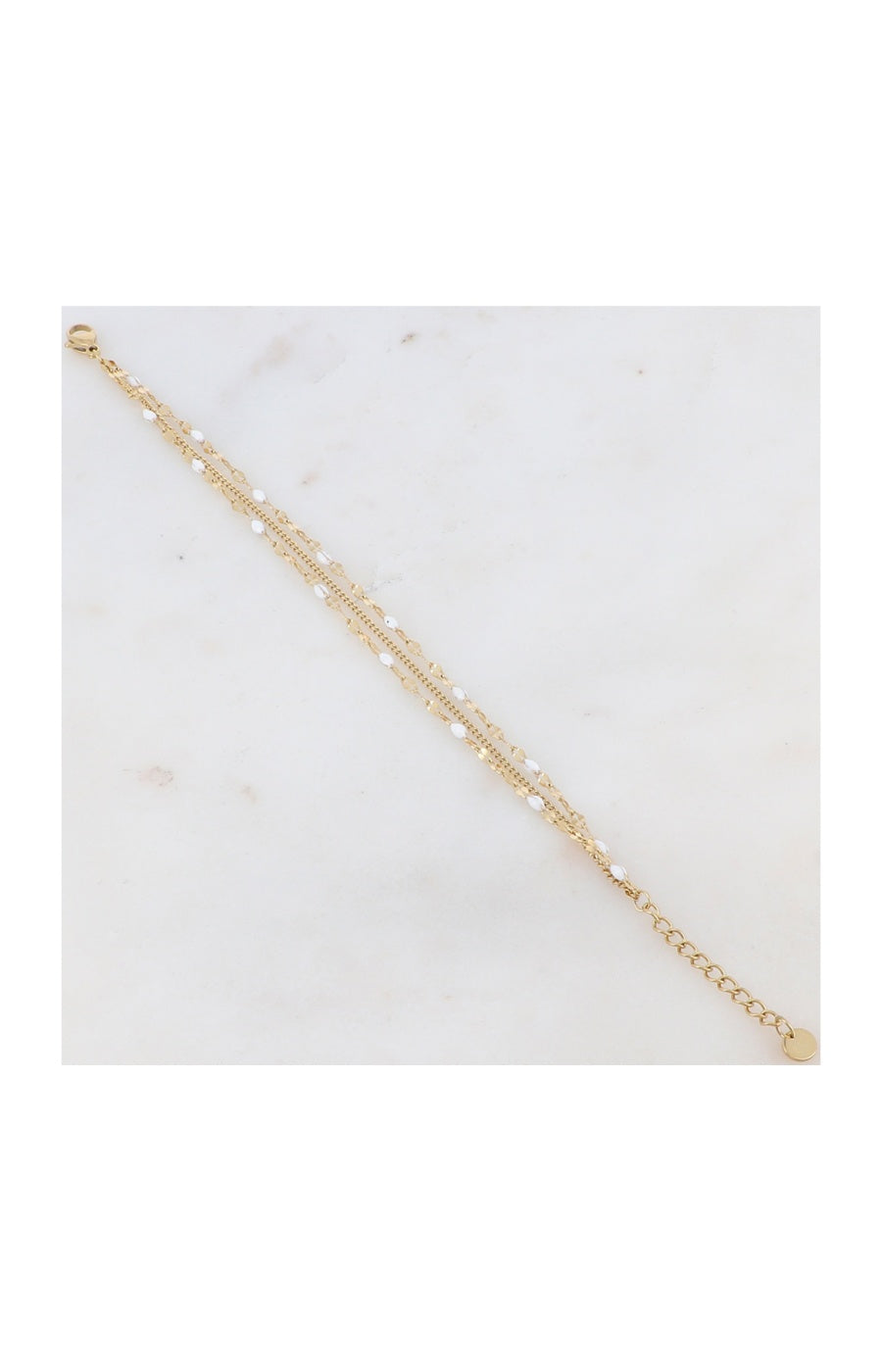 Bracelet - Acier inoxydable doré & émail