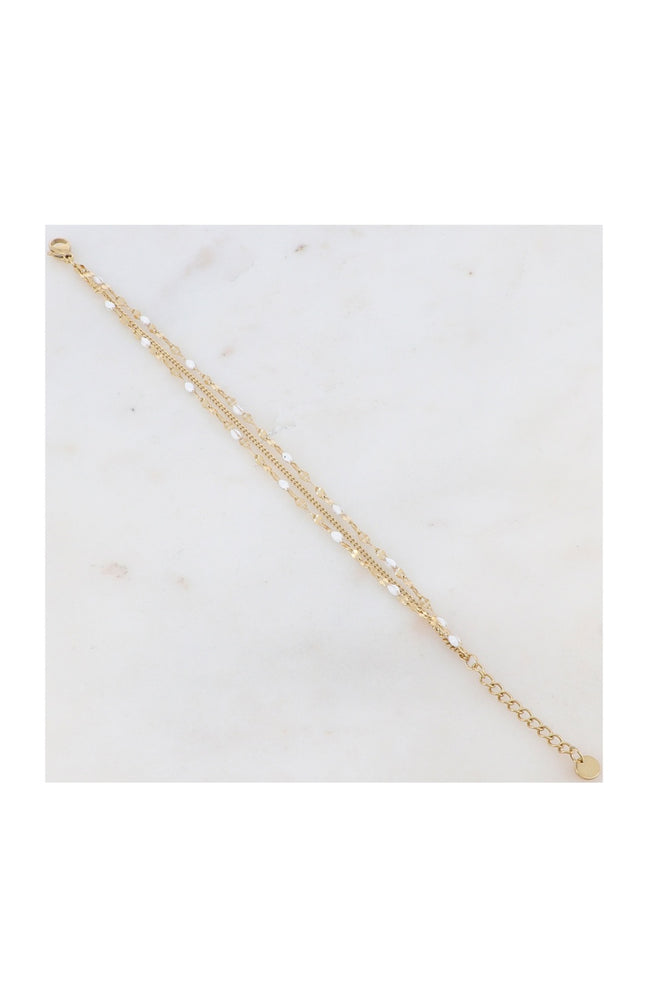 Bracelet - Acier inoxydable doré & émail