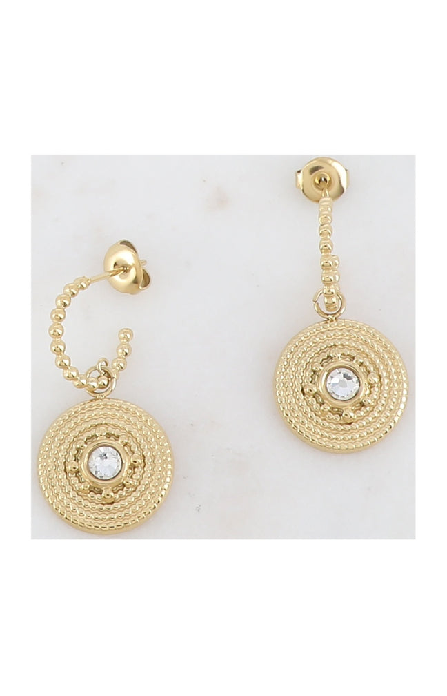 Boucles d'oreilles - Acier inoxydable doré & strass