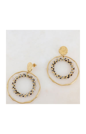 Boucles d'oreilles - Acier inoxydable doré & perles de rocaille