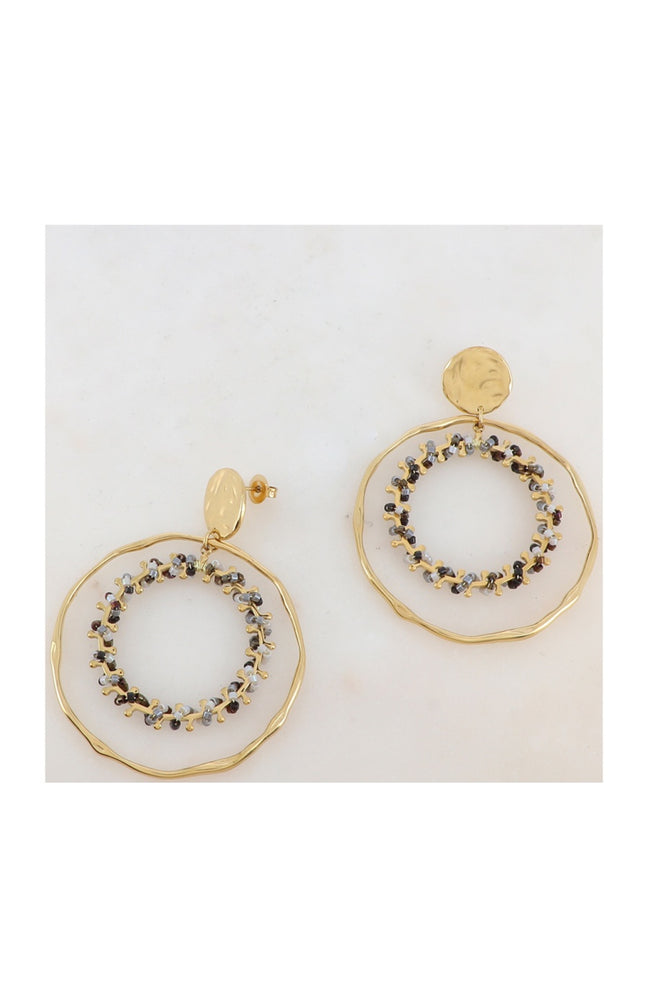 Boucles d'oreilles - Acier inoxydable doré & perles de rocaille