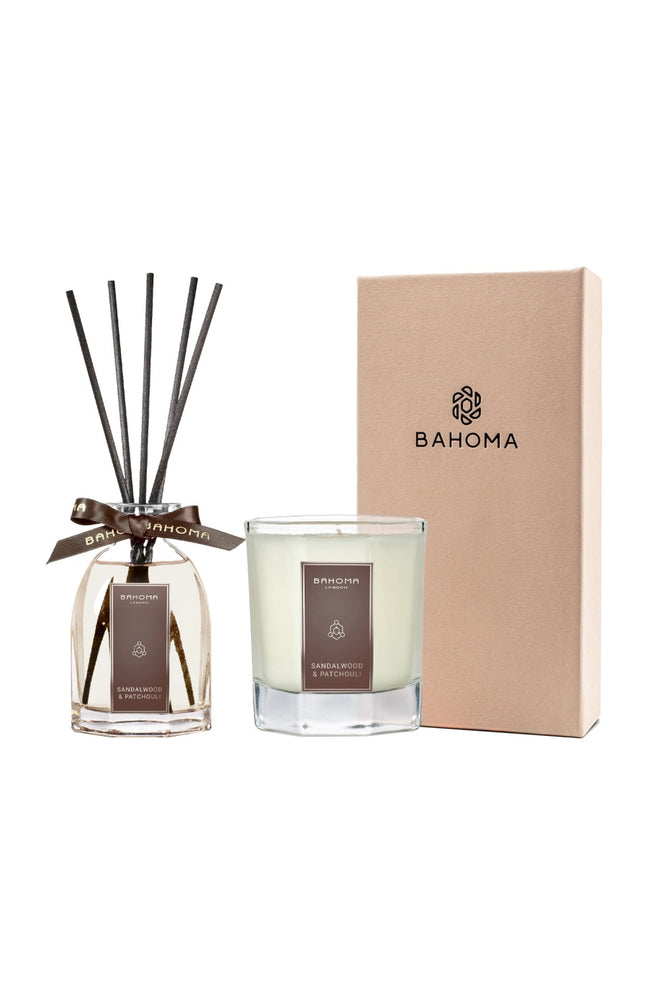 Coffret bougie parfumée & diffuseur d'ambiance - Patchouli & bois de santal - 2 produits