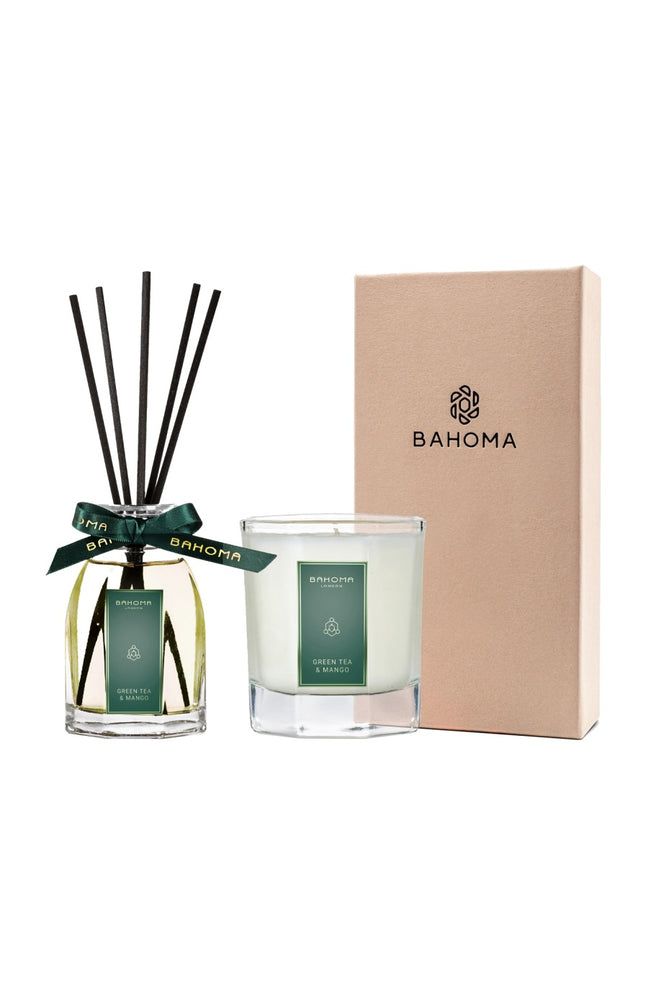 Coffret bougie parfumée & diffuseur d'ambiance - Thé vert & mangue - 2 produits