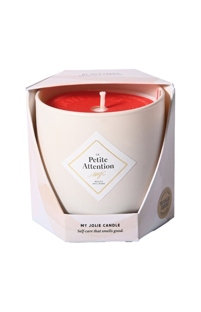 Bougie parfumée - Petite attention - Bracelet acier inoxydable doré & rouge - 200 g