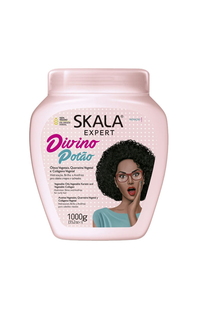Crème de soin nourrissante vegan - Ricin, argan & kératine - Cheveux bouclés à crépus -1 L