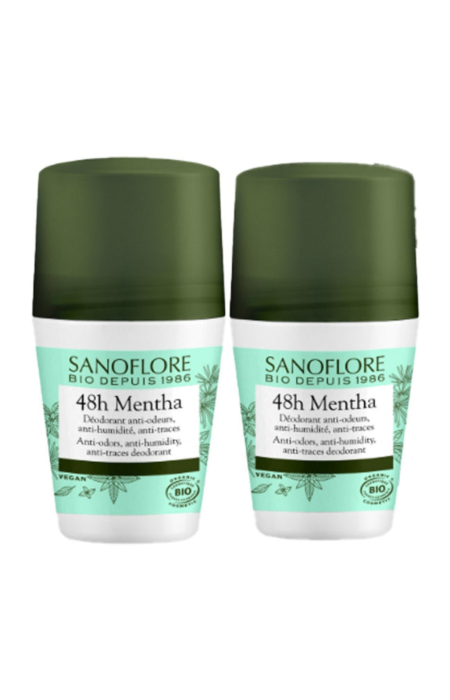 Déodorants roll-on bio 48h - Menthe - 2 x 50 ml
