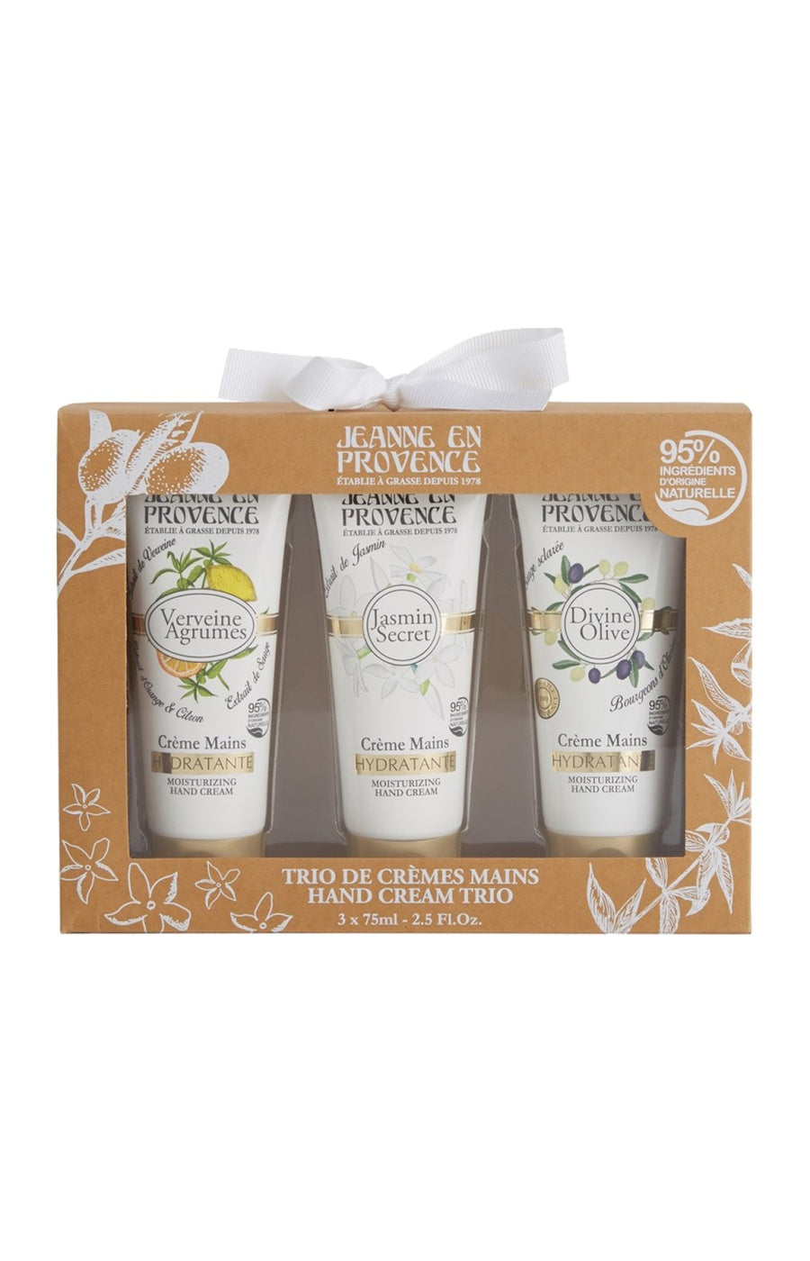 Crèmes hydratantes mains - Olive, Jasmin, Verveine - 3 x 75 ml