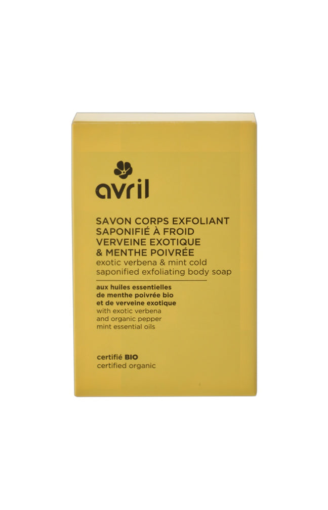 Savon solide exfoliant bio - Verveine & menthe poivrée - Corps - 100 g