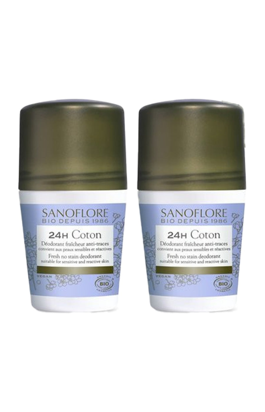 Déodorants roll-on bio 24h - Coton - 2 x 50 ml