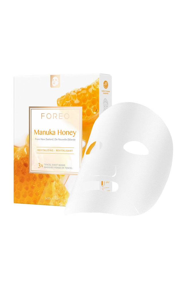 Masques en tissu revitalisants - Farm To Face - Miel de Manuka - Peaux sèches & matures - 3 unités