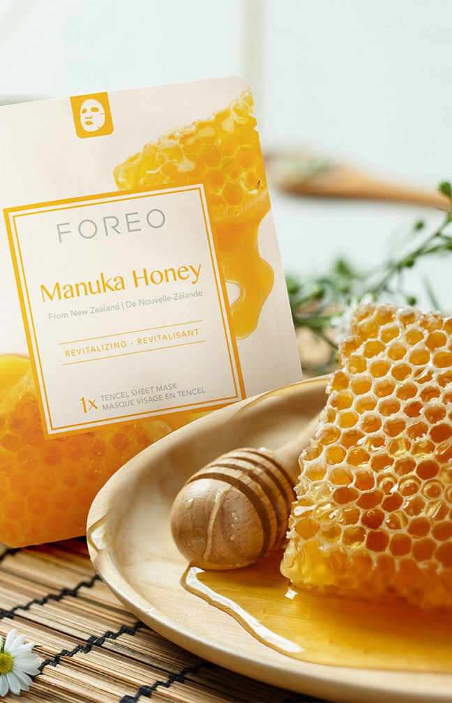 Masques en tissu revitalisants - Farm To Face - Miel de Manuka - Peaux sèches & matures - 3 unités