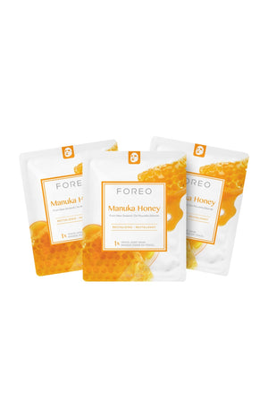 Masques en tissu revitalisants - Farm To Face - Miel de Manuka - Peaux sèches & matures - 3 unités