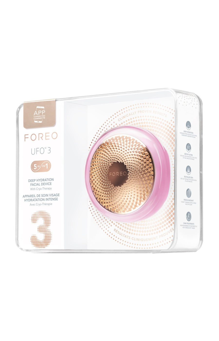 UFO™ 3- Appareil masques & luminothérapie intelligents - Visage - Pearl Pink