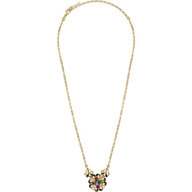 Collier Amelita - Métal doré à l'or jaune, cabochons & cristaux