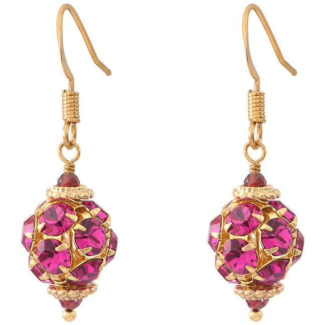Boucles d'oreilles Caliste - Métal doré à l’or fin jaune & cristaux