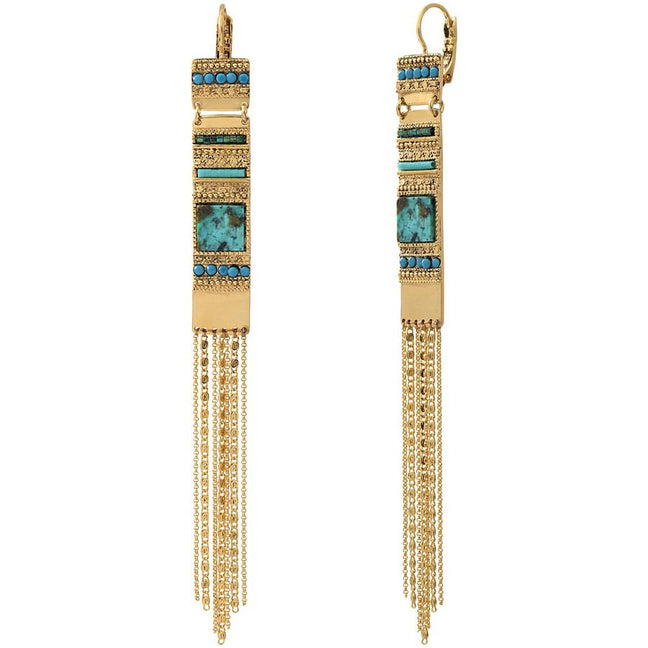 Boucles d'oreilles Mei - Métal doré à l’or jaune, rubis & perles de culture