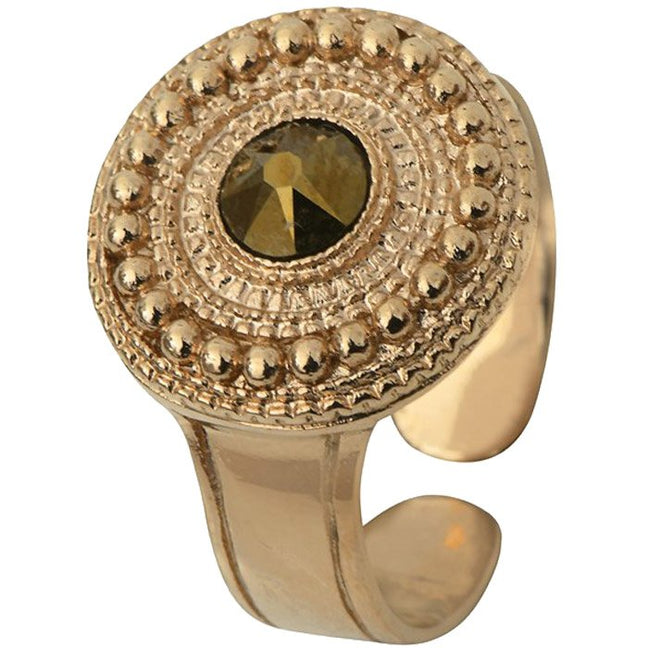 Bague Toi et Moi - Métal doré à l’or jaune & cristaux
