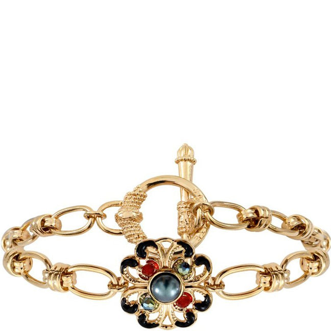Bracelet Amelita - Métal doré à l'or jaune 14 carats, résine & cabochon