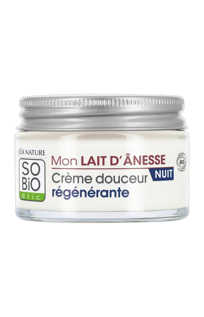 Crème de nuit régénérante bio - Lait d'ânesse - Visage - 50 ml