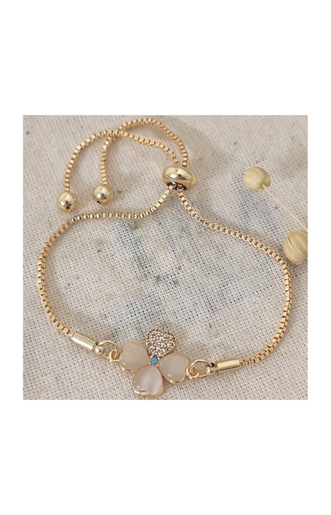 Bracelet - Laiton plaqué or & zirconiums