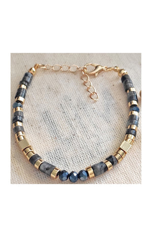 Bracelet - Laiton plaqué or & perles
