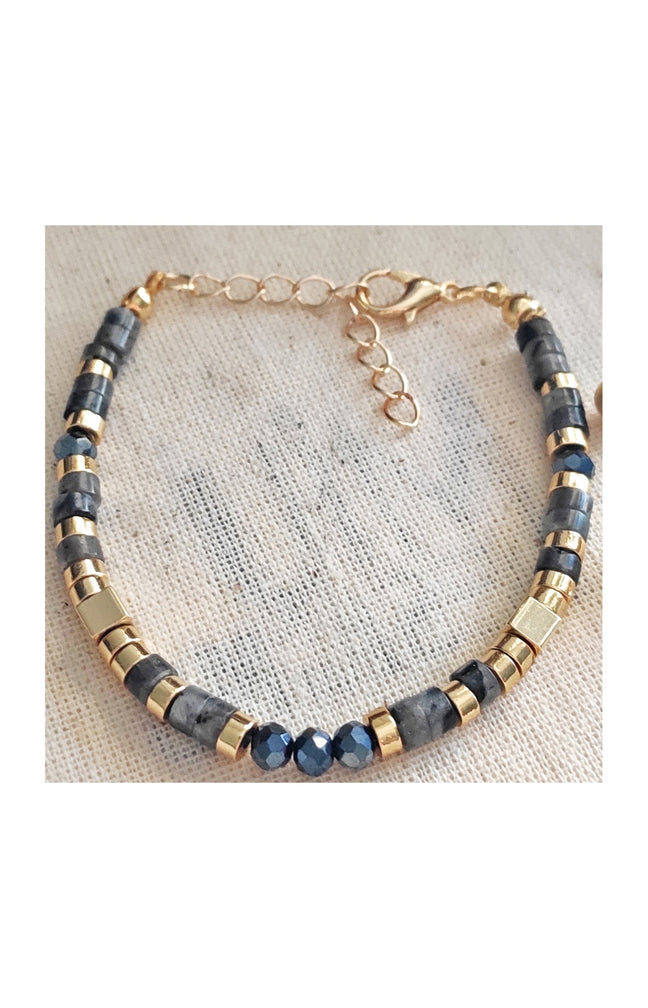 Bracelet - Laiton plaqué or & perles