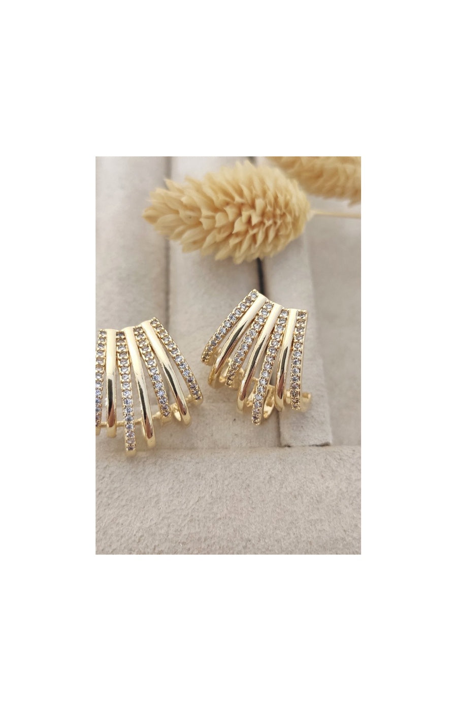 Créoles dorées à l'or fin - Zircons
