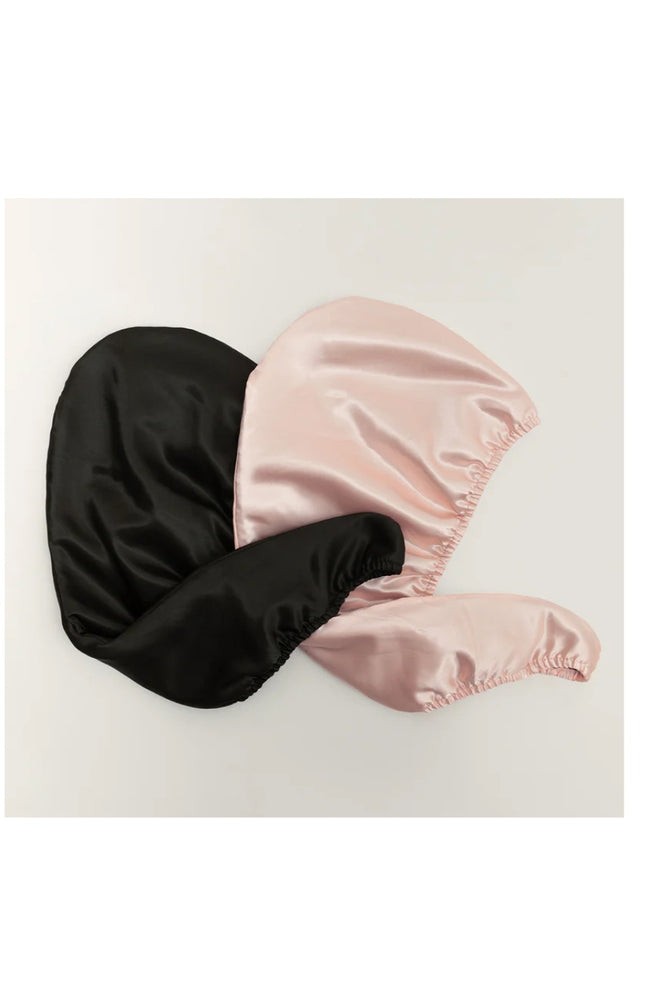 Serviette microfibre réversible - Cheveux texturés - Noir