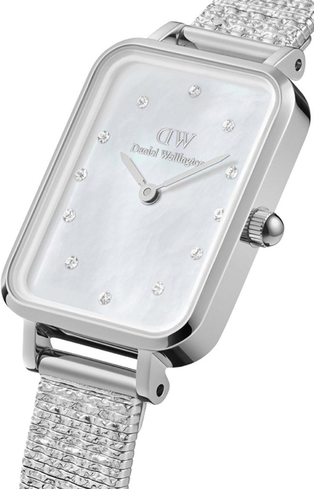 Montre à quartz - Acier inoxydable blanc & cristaux - Femme